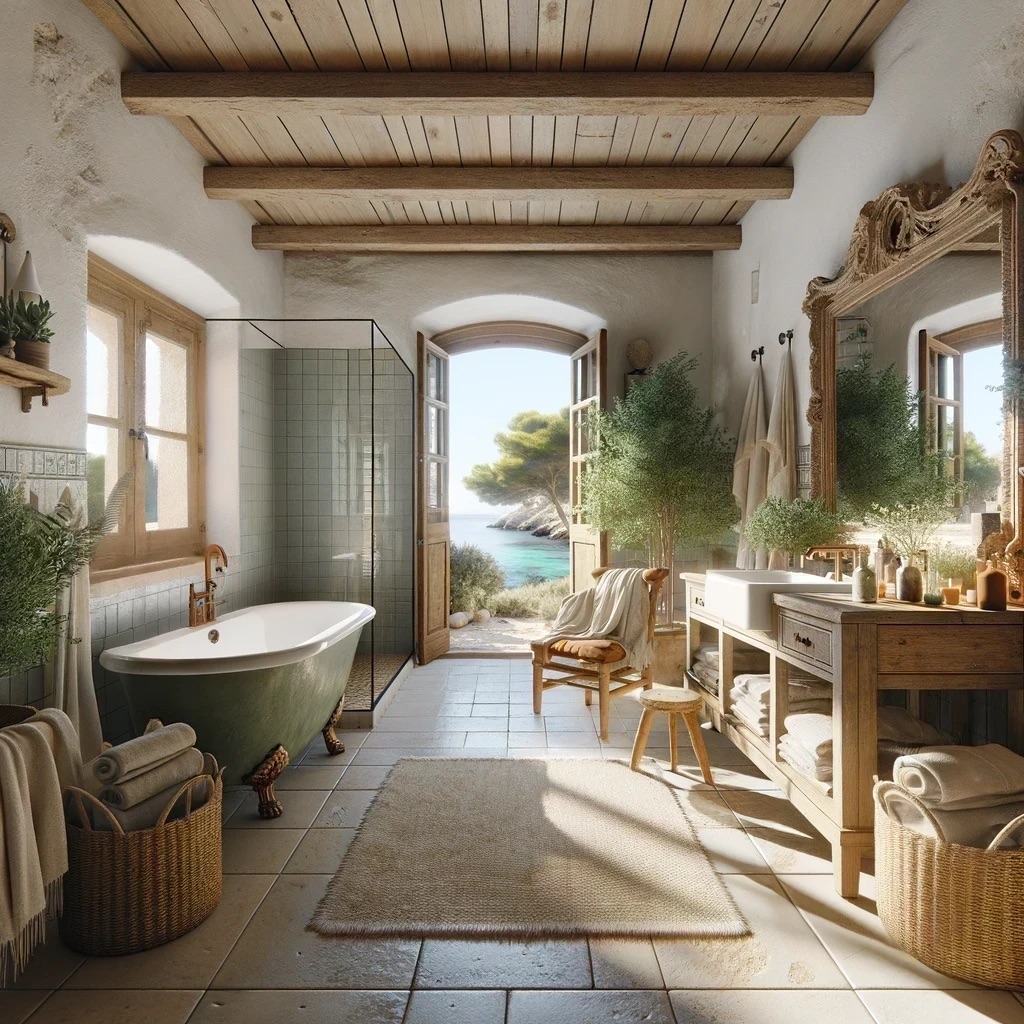 Photo d'une salle de bain de rêve  réalisée par un architecte d'intérieur, avec une magnifique salle de bain romantique avec une baignoire sur pide et une grand douche vitrée